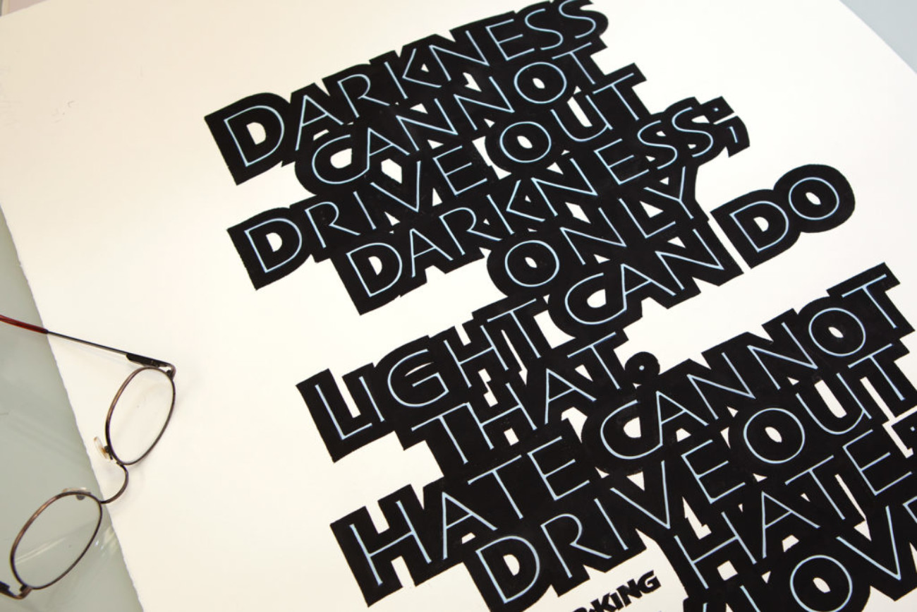 Hand-Lettered Poster of the words of MLK.